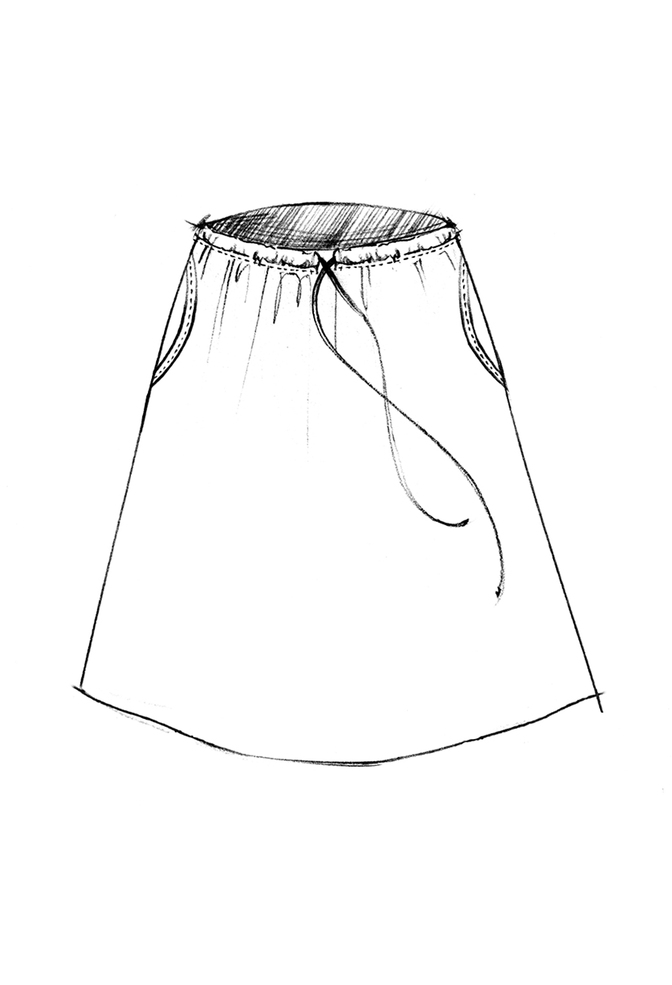 The school of making relaxed drawstring pant skirt sewing pattern 4
