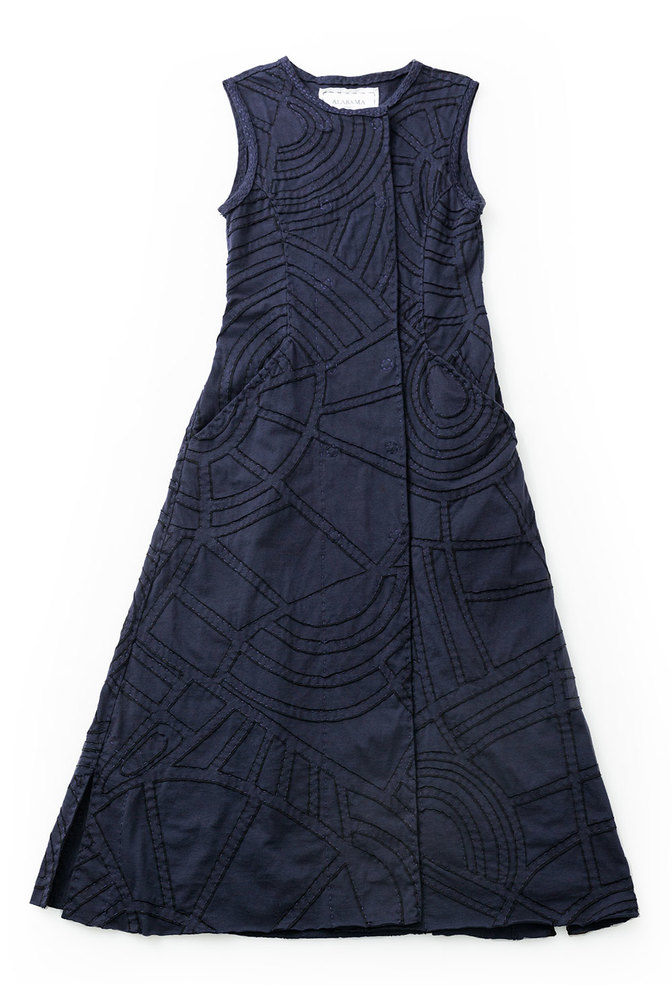 Alabama chanin womens drouble breasted embroidered dress 3