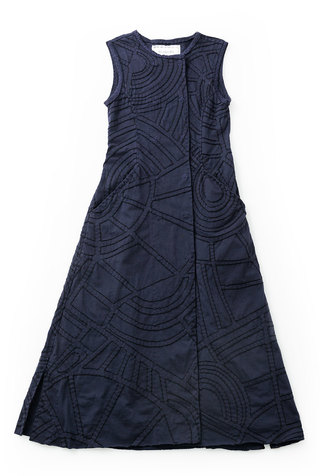 Alabama chanin womens drouble breasted embroidered dress 3