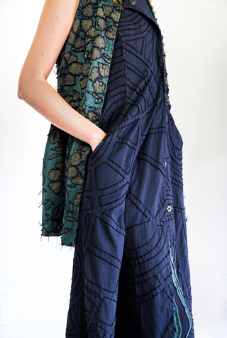 Alabama chanin womens drouble breasted embroidered dress 2