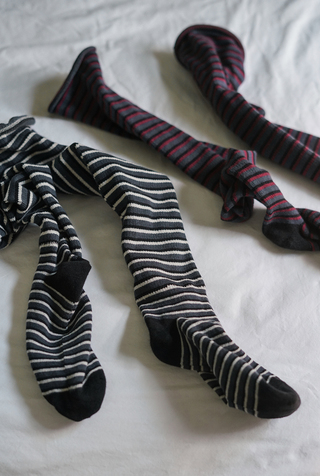 Alabama chanin organic cotton stripe tall socks 4