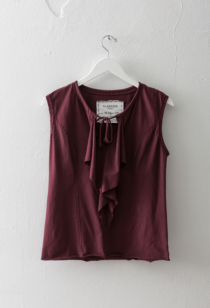 Alabama chanin cotton ruffled blouse 8