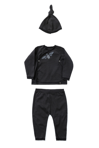 Alabama chanin organic cotton baby wrap top set 3