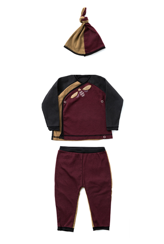 Alabama chanin organic cotton baby wrap top set 4