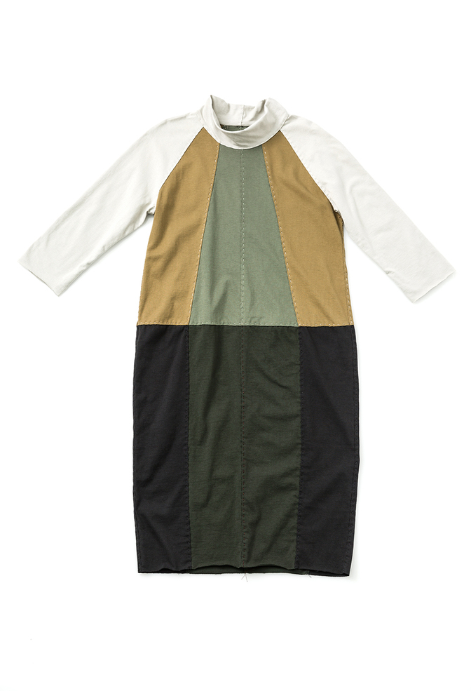 Fractal dress colorblock parchment ochre verdant forest black 28496 build a wardrobe 2019 abraham rowe 1