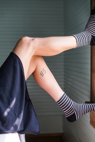 Alabama chanin organic cotton stripe socks 5