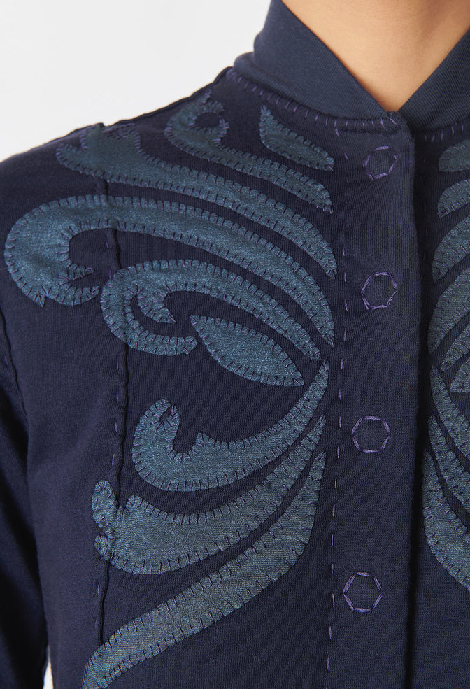 Alabama chanin viola appliqued swing coat 1