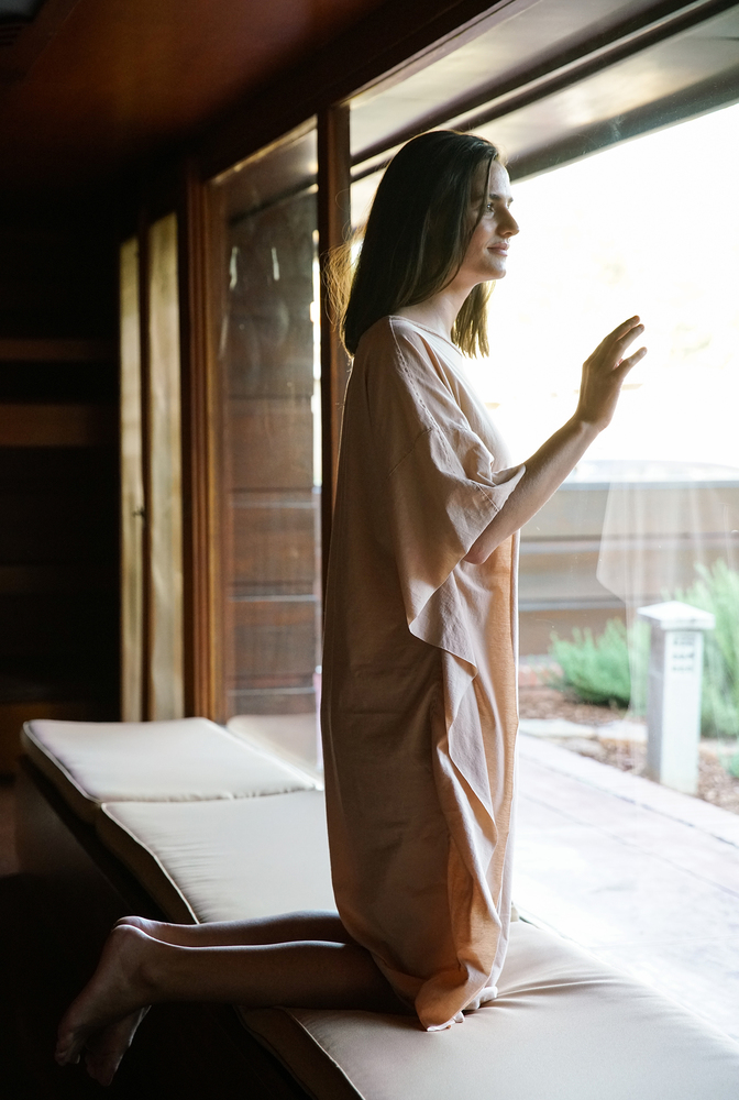 Alabama chanin flowy caftan dress 3