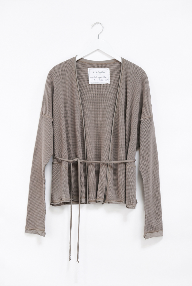 Alabama chanin waffle knit thermal cardigan 4
