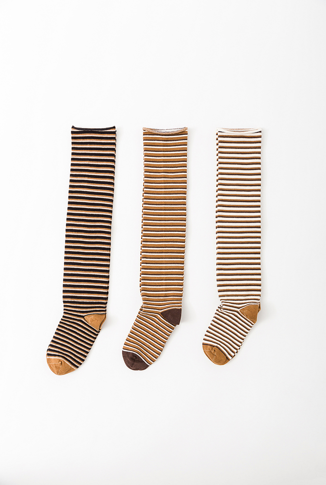 Alabama chanin organic cotton tall stripe socks 1