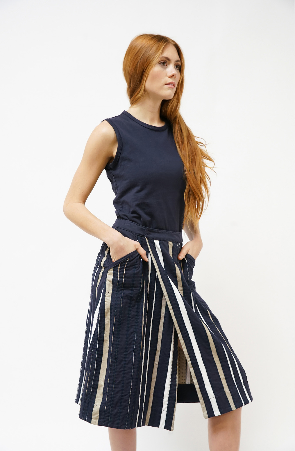 Alabama chanin emily stripe skirt2
