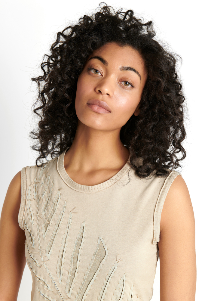 Alabama chanin hand sewn palm fitted top 4