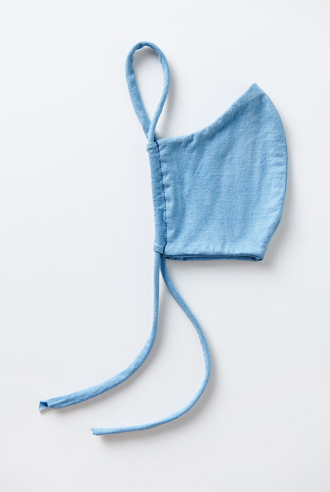 Alabama chanin organic cotton light indigo sky face masks
