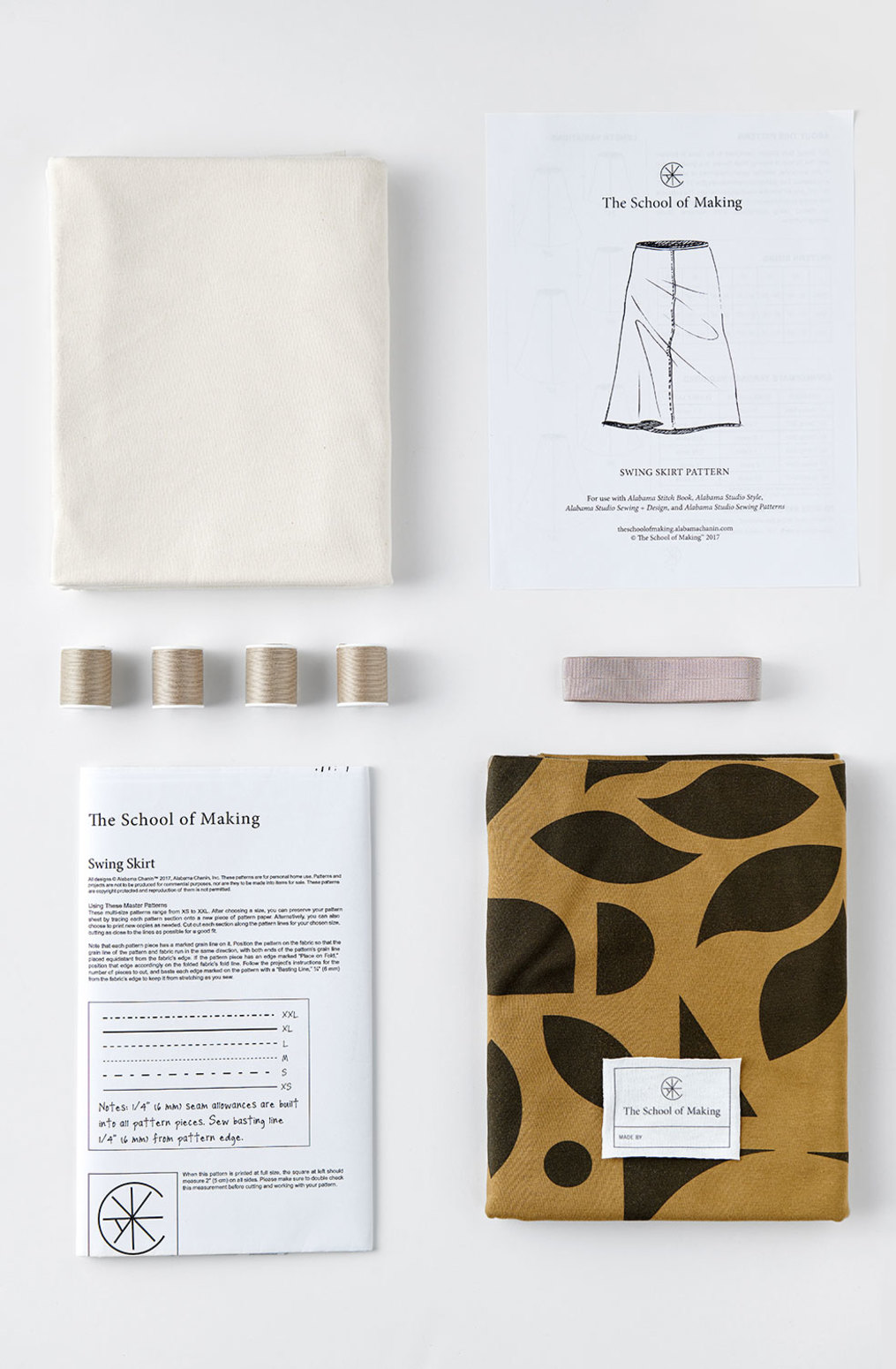 The school of making swing skirt printed fabric pattern bundle 1