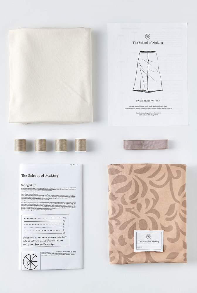 The school of making swing skirt printed fabric pattern bundle 3
