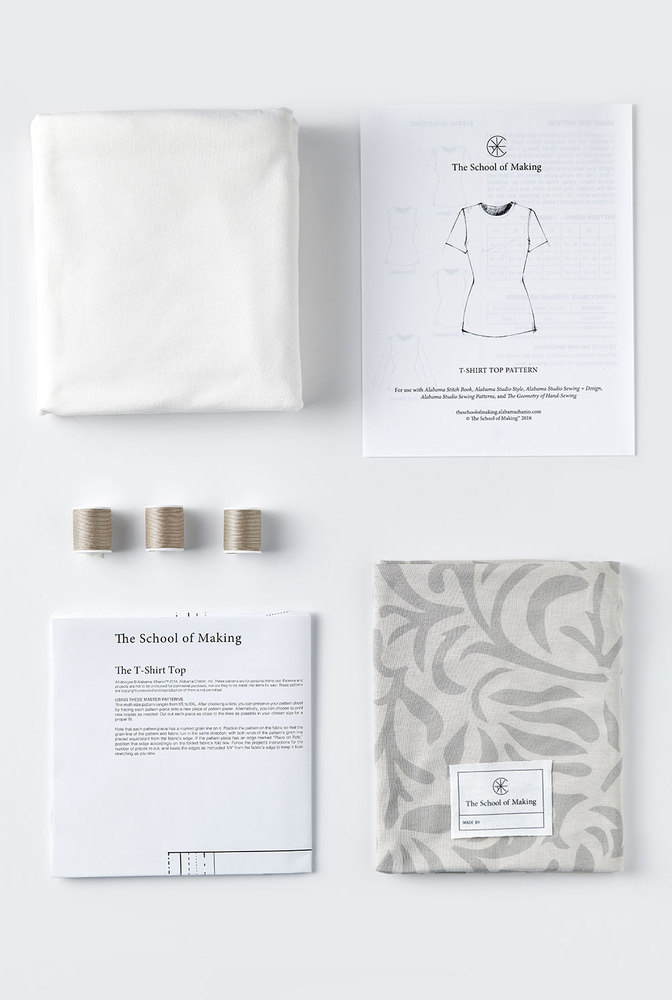 The school of making t shirt top printed fabric pattern bundle 4