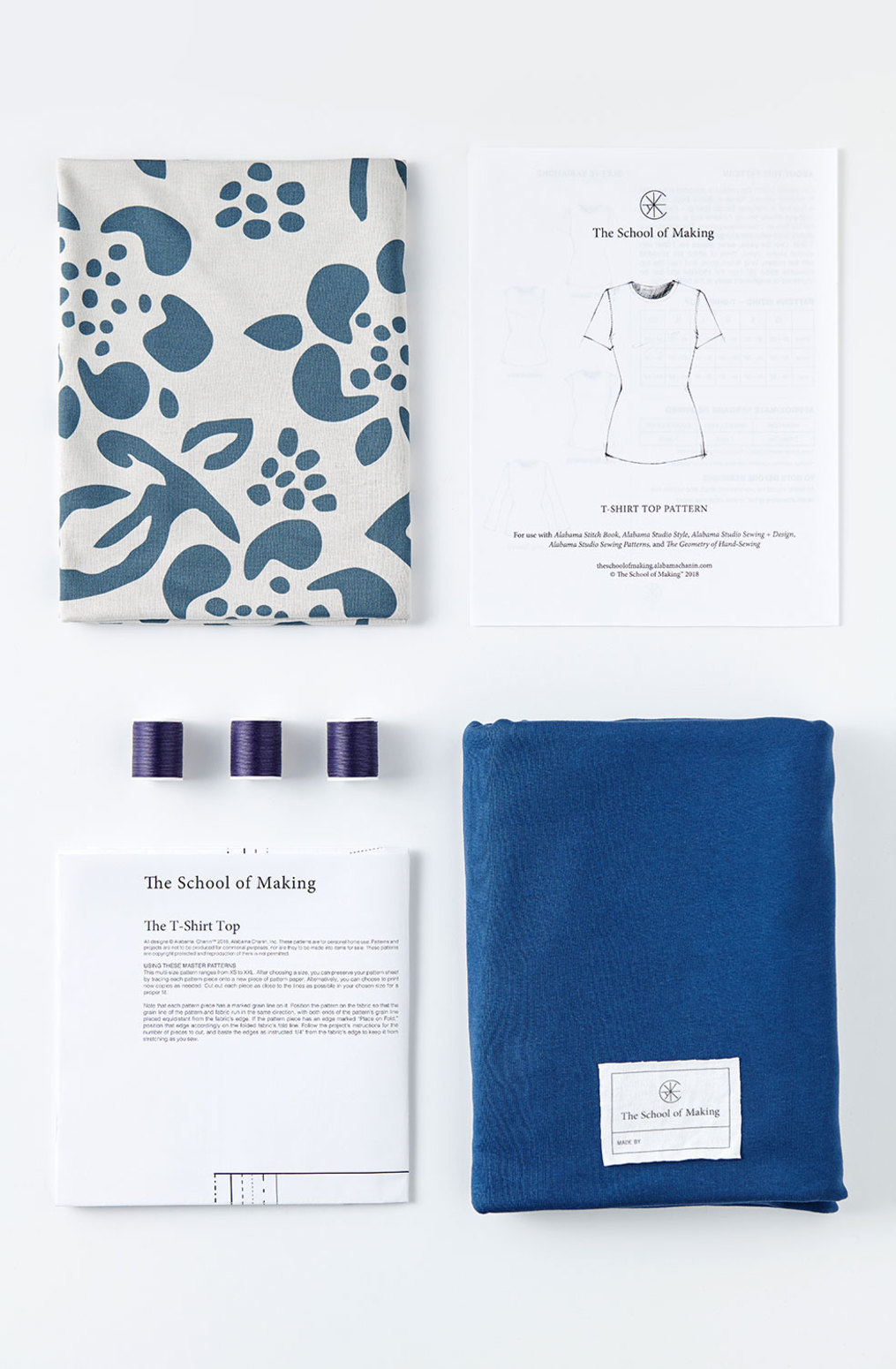 The school of making t shirt top printed fabric pattern bundle 5