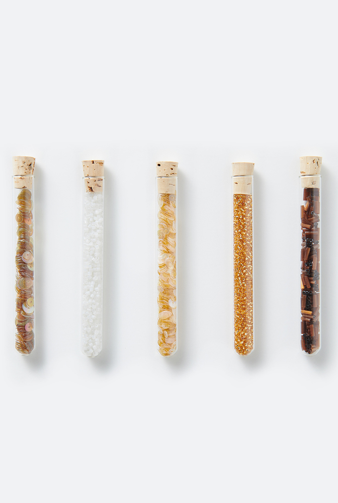 The school of making assorted beads sequins mix color palette 3