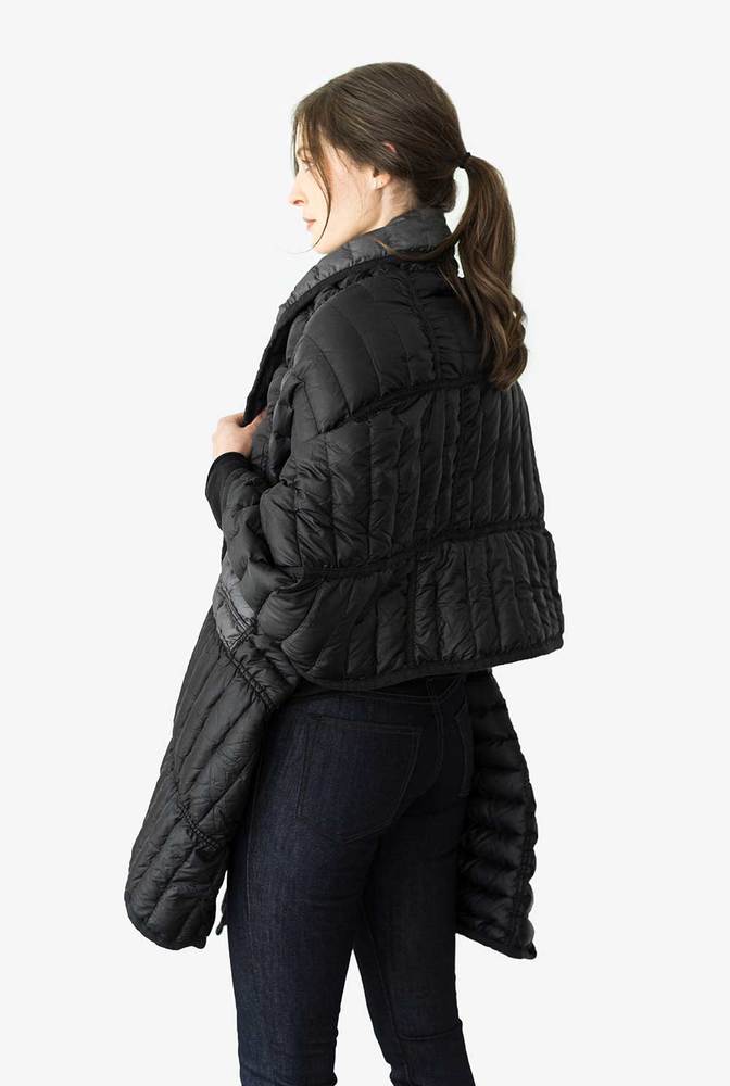 Alabama chanin patagonia collaboration reclaimed down wrap accessory 5